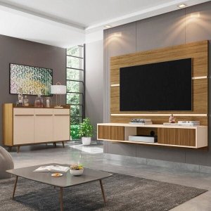 Kit 2 Peças com Estante para TV até 65 Polegadas e Buffet Atlanta