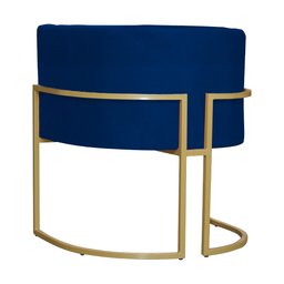 Poltrona Luana Suede Azul Marinho Base Metálica Dourada - Belliv Decor - 4