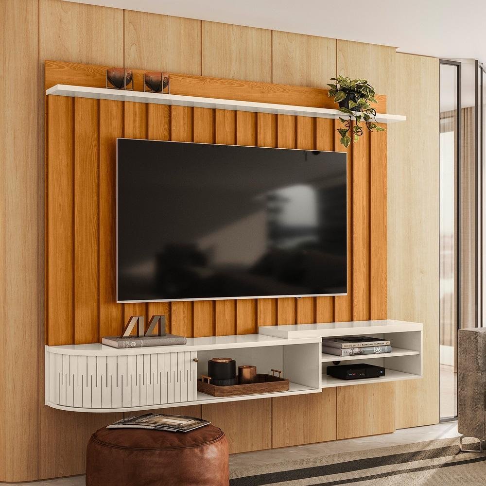 Painel Bancada Suspensa Ímola para Tvs até 75 Polegadas Cinamomo Off ...