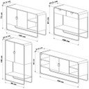 Ver imagem 2 de Conjunto Sala Estar Buffet Bar Aparador Rack Orgânico Off White
