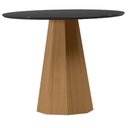 Ver imagem 1 de Mesa de Jantar 120x120 Cm Isis com Vidro Ype Preto - New Ceval
