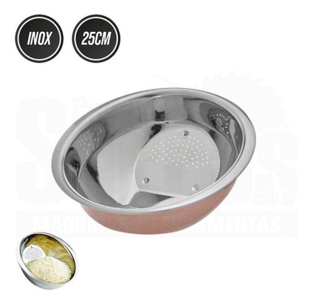 Escorredor de Arroz Inox 25cm Rose Gold Esca-003rg