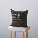 Ver imagem 5 de Kit 4 Capas De Almofadas Decorativas Own Netflix Pipoca Edredom Conchinha e Você 45x45cm