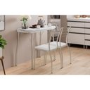 Ver imagem 1 de Conjunto: Mesa de Cozinha Multiuso Dobrável e 2 Banquetas 1700 Prata/branco - Prata/branco -
