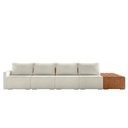 Ver imagem 7 de Sofá Ilha Modulado Milos 392cm Puff Lateral Offwhite Caramelo Manchado Bouclê/pu G33 - Gran Belo
