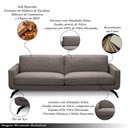 Ver imagem 3 de Sofá Decorativo Thalia 3 Lugares Sala de Estar 240cm Pés em Aço Couro Avelã G88 - Gran Belo