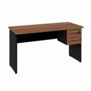 Ver imagem 2 de Mesa Escrivaninha Retangular 135cm x 60cm Tampo 30mm com Gaveteiro 2 Gavetas F5 Office Cor:Nogal com