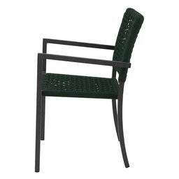 Cadeira Marília Corda Náutica Base em Alumínio Preto/verde Musgo - 3