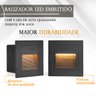 Balizador Parede Embutir Preto Externo Quadrado Led Lup51 - 3