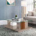 Ver imagem 2 de Mesa de Centro Marsh para Recepção Sala Ripado Fendi/ Naturale