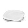 Jogo 2 Prato Raso Branco Quadrado Square 25,5cm Vidro Opalino Jantar em Casa Tem - 1