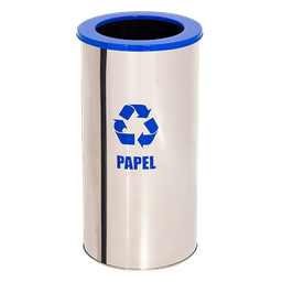 Lixeira Coleta Seletiva Aro 50l de Aço Inox: Azul - 3