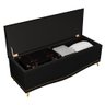 Cabeceira e Calçadeira Baú Cama Box Casal Queen Size Belize 160cm Suede Preto - Desk Design - 4