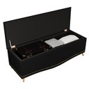Ver imagem 4 de Cabeceira e Calçadeira Baú Cama Box Casal Queen Size Belize 160cm Suede Preto - Desk Design