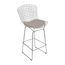 Ver imagem 2 de Kit 4 Banquetas Bistrô Bertoia Cromada D70 com Assento Sintético Bege