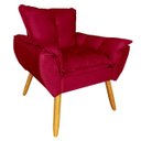 Ver imagem 1 de Cadeira Poltrona Opala para Penteadeira Camarim Suede Vermelho - Borsuk