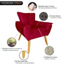 Ver imagem 2 de Cadeira Poltrona Opala para Penteadeira Camarim Suede Vermelho - Borsuk