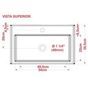 Ver imagem 3 de Cuba Pia Retangular 54Cm C08 Bege Mpozenato