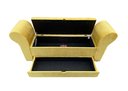Ver imagem 5 de RECAMIER PUFF BAÚ SAPATEIRA COM BRAÇOS E GAVETA 1,38 CM PARA CAMA BOX PADRÃO - AMARELO