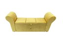 Ver imagem 1 de RECAMIER PUFF BAÚ SAPATEIRA COM BRAÇOS E GAVETA 1,38 CM PARA CAMA BOX PADRÃO - AMARELO