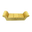 Ver imagem 4 de RECAMIER PUFF BAÚ SAPATEIRA COM BRAÇOS E GAVETA 1,38 CM PARA CAMA BOX PADRÃO - AMARELO