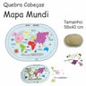 Mapa Mundi Quebra Cabeça Pedagógico Educacional Grande 58x40 - 1