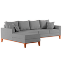 Ver imagem 3 de Sofá 4 Lugares Beny com Chaise Esquerdo Linho Cinza