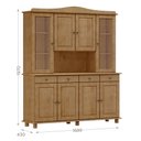 Ver imagem 3 de Cristaleira Madeira Maciça 8 Portas Cozinha Armário Bancada:freijo