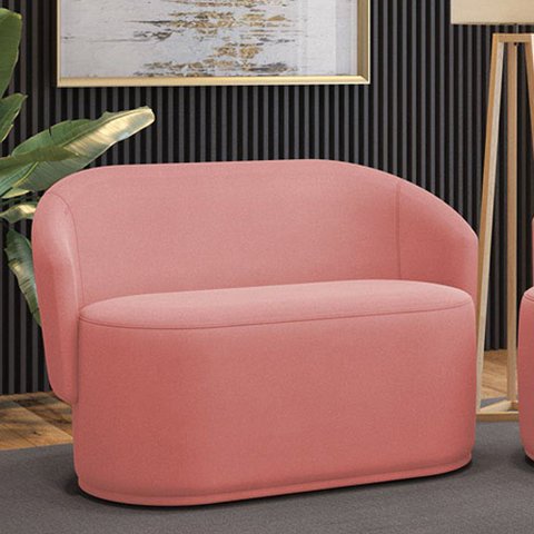 Sofá 2 Lugares Namoradeira Orgânica para Sala Malu Suede Rosê M11 - D’Rossi