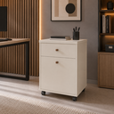 Ver imagem 1 de Gaveteiro para Mesa de Escritório com 2 Gavetas Berlin - Off White/Naturale