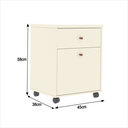 Ver imagem 6 de Gaveteiro para Mesa de Escritório com 2 Gavetas Berlin - Off White/Naturale