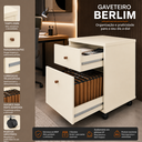 Ver imagem 4 de Gaveteiro para Mesa de Escritório com 2 Gavetas Berlin - Off White/Naturale