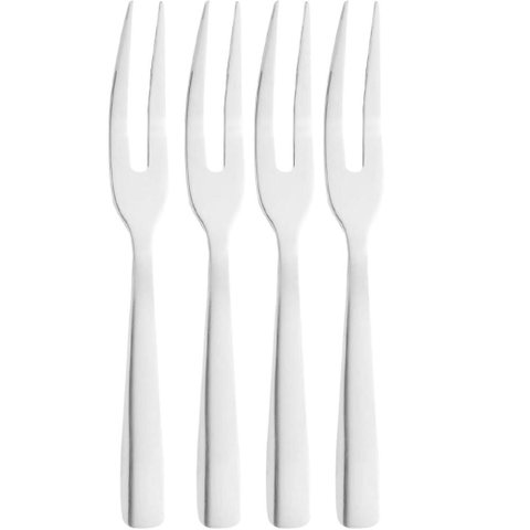 Jogo 24 Garfos para Petisco Inox Wolff 2 Dentes Aperitivos Garfinhos Queijos Frutas Restaurante
