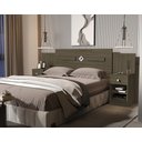 Ver imagem 3 de Cabeceira Lara com Criado e Gaveta para Cama de Casal e Queen Cor Castanho