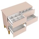 Ver imagem 3 de Cômoda Infantil 6 Gavetas Classic Rosa Acetinado com Pés Natural – Reller