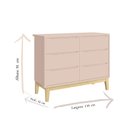Ver imagem 2 de Cômoda Infantil 6 Gavetas Classic Rosa Acetinado com Pés Natural – Reller