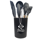 Ver imagem 1 de Kit Utensílios de Cozinha Restaurante Silicone Domésticos:cinza