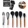 Kit Utensílios De Cozinha Restaurante Silicone Domésticos:Cinza - 3