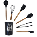 Ver imagem 5 de Kit Utensílios de Cozinha Restaurante Silicone Domésticos:cinza