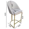 Banqueta King Base de Ferro Linho Bege D'classe Decor - 6