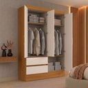 Ver imagem 4 de Guarda-Roupa Solteiro 4 Portas 2 Gavetas BS02 Off White/Cinamomo