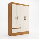 Ver imagem 2 de Guarda-Roupa Solteiro 4 Portas 2 Gavetas BS02 Off White/Cinamomo