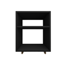 Ver imagem 4 de Kit 2 Mesa Cabeceira Nicho Quarto 39x50x37 Preto Pés Amadeirados