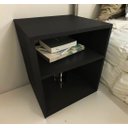 Ver imagem 2 de Kit 2 Mesa Cabeceira Nicho Quarto 39x50x37 Preto Pés Amadeirados