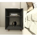 Ver imagem 3 de Kit 2 Mesa Cabeceira Nicho Quarto 39x50x37 Preto Pés Amadeirados