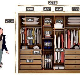 Guarda Roupa 100% Mdf 3 Portas 8 Gavetas com 3 Portas Espelho Peliculado Cumaru - 2