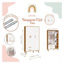 Ver imagem 4 de Guarda Roupa Infantil 3 Portas 2 Gavetas Isis Branco Acetinado Savana Pés Retrô Quarto Bebê - Reller