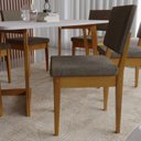 Ver imagem 5 de Conjunto Sala de Jantar Mesa 6 Cadeiras MDF Madeira Maciça 170cm Miami Cinza