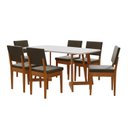 Ver imagem 2 de Conjunto Sala de Jantar Mesa 6 Cadeiras MDF Madeira Maciça 170cm Miami Cinza