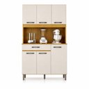 Ver imagem 2 de Armário de Cozinha 6 Portas e 1 Gaveta Valentina Bege/Cinamomo/Off White Acetinado
